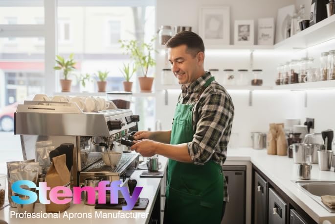 5 Pack Kitchen Apron, Work Apron, Canvas Apron, Green