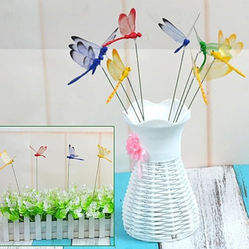 24 Pieces Dragonfly Garden Stakes 3D Dragonfly Garden Decor