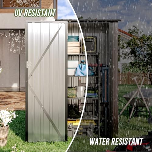 Aoxun 3’x2.1’ Shed Outdoor Storage Shed, Brown
