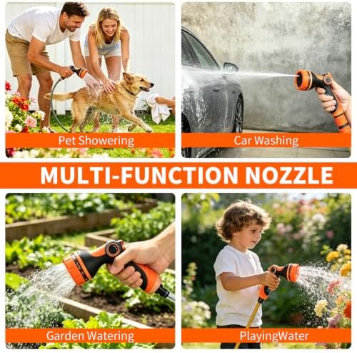 Garden Hose Nozzle with Adjustable 10 Spray Patterns Thumb Control