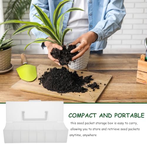 Plastic Seed Organizer Box with Lid and Dividers for Seed Packets