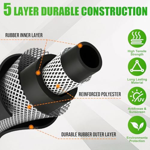 Heavy Duty Garden Hose 15FT x 5/8", 300psi Working, 1100psi Burst