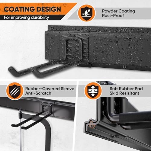 Heavy Duty Garden Tool Organizer Metal Wall Mount, 64 inches