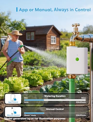 meross WiFi Water Timer for Garden Hose, Rain Skip, Hub Included, IP65
