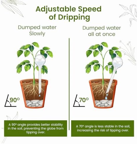 4 Pack Clear Self Watering Globes, 10oz Plastic Plant Water Bulbs, Automatic Self Watering Planter Insert for Indoor Houseplants Garden