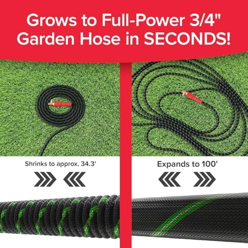 Pocket Hose Ballistic Double UV 100 FT Expandable Garden Hose, Pocket Pivot