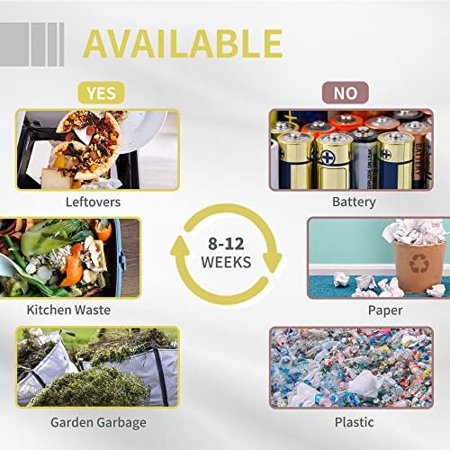 Outdoor Tumbling Compost Bin 360° Dual Chamber Rotating Composter 43 Gallon Yellow for Efficient Home Gardening Composting