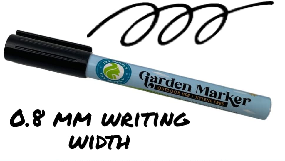 Garden Marker Pen (4 Pack) | Weather & UV Fade Resistant Black Permanent Markers for Plant Labels, Nursery Tags, Garden Tools, and Outdoor Use