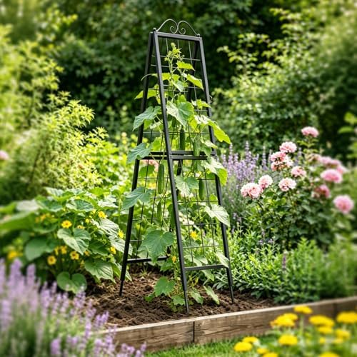 Zhongma Metal Garden A-Frame Trellises Heavy Duty Plant Support 77" H