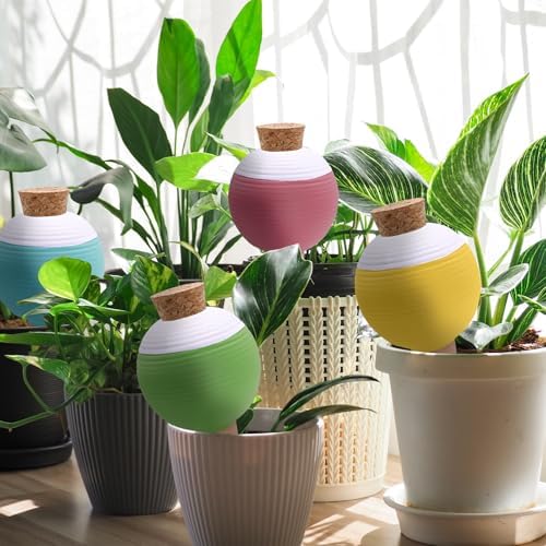 4PCS Plant Watering Globes, Large Terracotta Automatic Watering Stake
