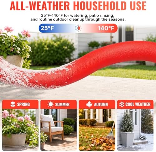 YAMATIC 30FT Flexible Garden Hose 5/8", Brass Swivel Handle Burst 600 PSI