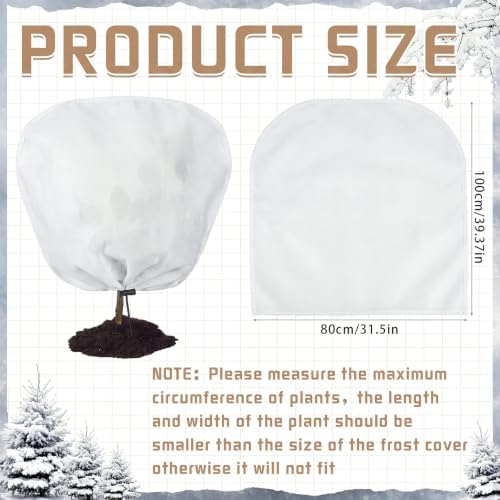12 Pack Winter Plant Covers Frost Protection Bags 31.5" x 39.4", White