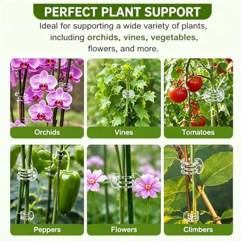 60Pcs Clear Plant Support Clips, 6 Claws Orchid Clips Flowers Support