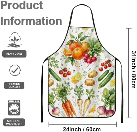 Garden Harvest Vegetable Print Vegetables Watercolor Kitchen Apron