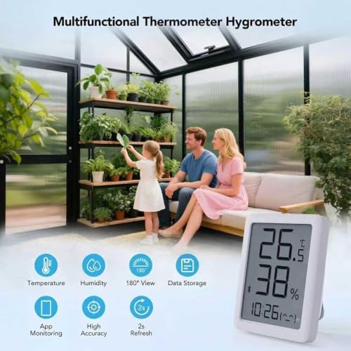 8x8 FT Walk in Greenhouse with Hygrometer, Windproof Warm Plant Green House