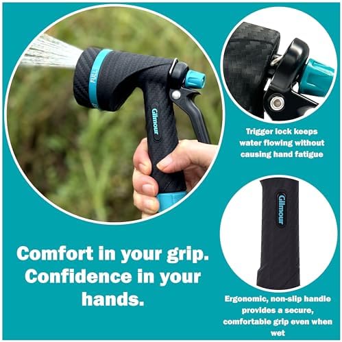 Gilmour Heavy Duty Rear Control Garden Hose Nozzle with Swivel Connect