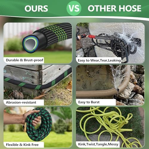 75 FT Non-Expanding Garden Hose, 2026 New Upgrated Non-Expandable Garden Water Hose - Ultra-Light & Flexible Burst-Resistant, Kink-Free Garden Hoses, All-Weather Use for Lawns, Gardens,Outdoor