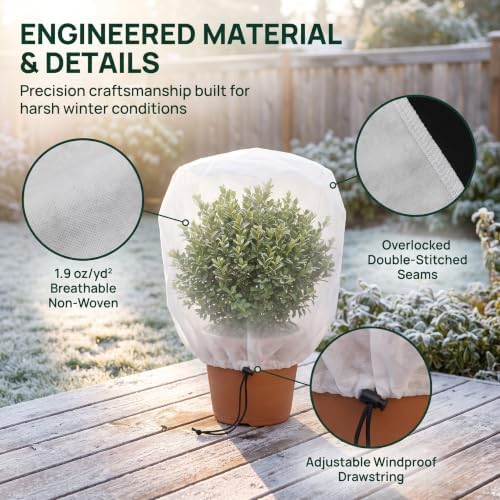 Winter Plant Covers Freeze Protection, Tree & Shrub Covers 32"x48", 2 Pack