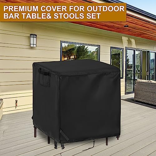 59 In Patio Bar Height Table Cover Square for 5 Piece Outdoor Furniture Set