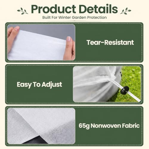 2-Pack Winter Plant Covers Freeze Protection (for 6x3FT Raised Bed)
