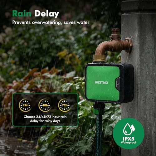 RESTMO Smart WiFi Water Timer, APP Control Sprinkler Timer