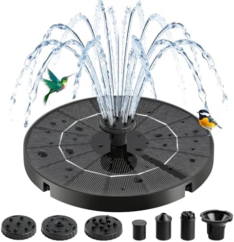 3.5W Solar Fountain with 6-in-1 Spray Nozzles & 4 Fixed Rods