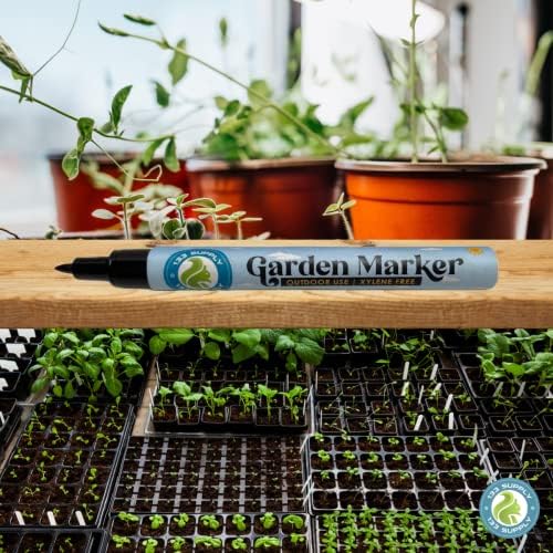 Garden Marker Pen (2 Pack) | Weather & UV Fade Resistant Black Permanent Markers for Plant Labels, Nursery Tags, Garden Tools, and Outdoor Use