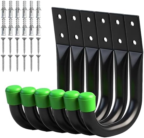 SWANLAKE Heavy Duty Garage Storage Utility Hooks, Utility Hooks for Garage Wall,Color Black (6PCS)