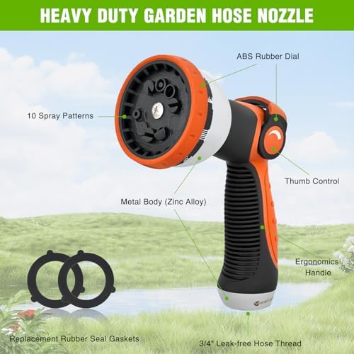 Garden Hose Nozzle Heavy Duty ABS Water Hose Sprayer for Outdoor