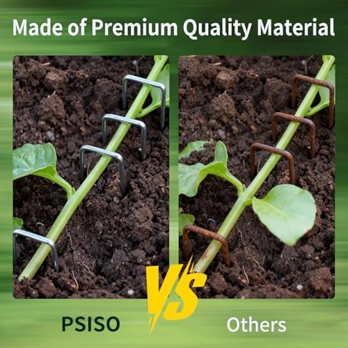 PSISO 80 Pack 6 Inch Galvanized U-Shaped Garden Stakes Landscape Staples, 12 Gauge Heavy Duty Tent Stakes Ground Yard Lawn Pins for Landscaping, Weed Barrier Fabric, Fencing, Outdoor Decor