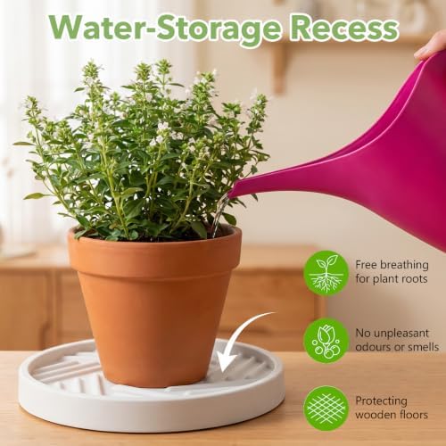 4PCS Round Plant Caddy with Hidden Wheels, Heavy Duty Rolling Plant Stand