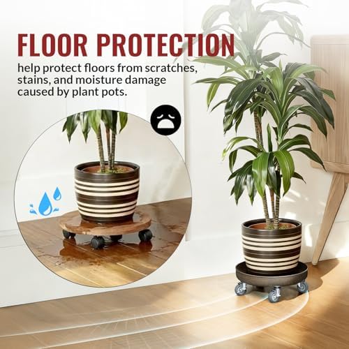 HOLKIE 16" Plant Stand with Wheels丨Total Capacity 420 lbs