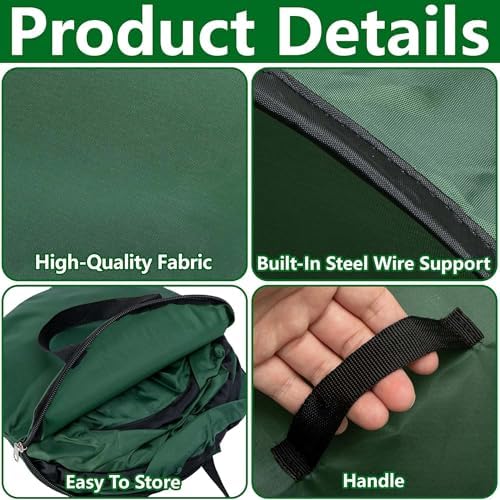 150 Gallon Foldable Pop Up Leaf Collector, Large Leaf Pickup and Loader Bag