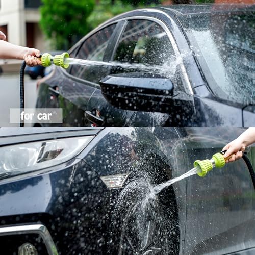 HOSUN Fireman Hose Nozzle, Adjustable Garden Hose Sprayer, Green
