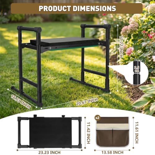 Garden Kneeler and Seat for Seniors – Heavy Duty Anti-Tip Gardening Stool