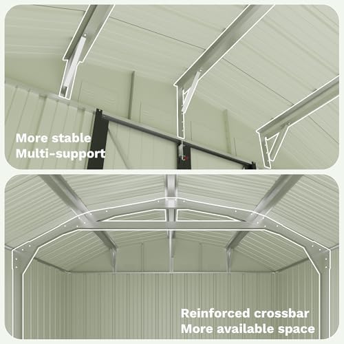 Patiowell 10x12 FT Barn Style Metal Storage Shed