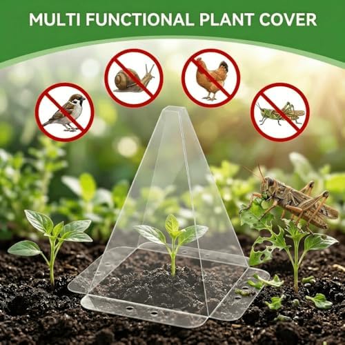 60 Pack Garden Cloches,Clear Reusable Plant Bell Covers,7.8"x11"