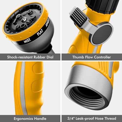 RESTMO Watering Wand Heavy Duty, 15-Inch Long Hose Nozzle Sprayer