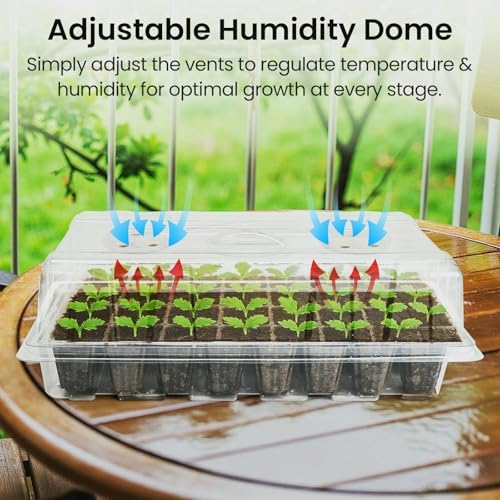 Seed Starter Trays with Grow Lights, 80 Cells, 2 Pack