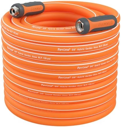 Heavy Duty Garden Hose 80 ft, Hybrid Polymer Water Hose