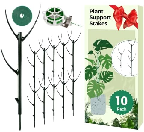 10 Packs Stackable Monstera Plant Support Stakes for Small Potted Plants