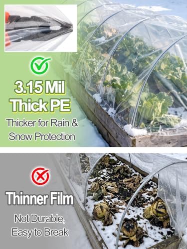 12 x 25 ft Greenhouse Cover Plastic Sheeting for Outdoor Plants