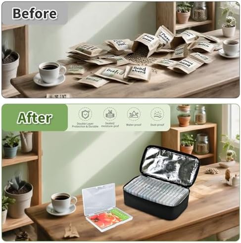Boczif 16 Slot Seed storage Organizer Box Hold 80 to 100 seed packets