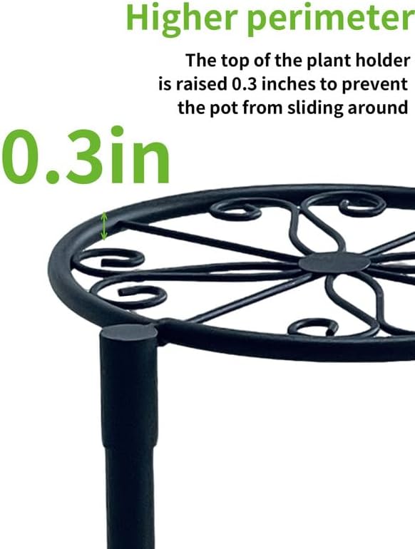 5 Tier Metal Plant Stand for Indoor Outdoor Foldable Corner Tall Plant Shelf for Multiple Plants Flower Pot Holder Display Stand for Living Room Balcony Garden Patio Black