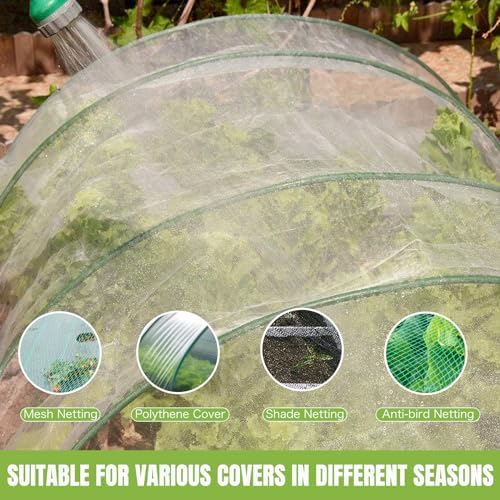 36 Pack 8ft Garden Hoops for Raised Beds, 6 Sets Fiberglass with PVC