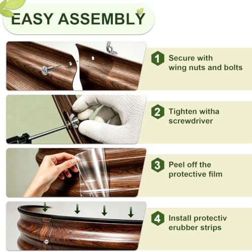 Galvanized Raised Garden Bed Outdoor 4x2x1 ft 2 Pack Oval Brown