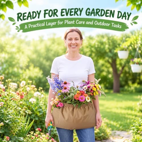 Didaey 2 Pack Harvest Aprons for Garden, Brown Harvesting Apron with Pocket