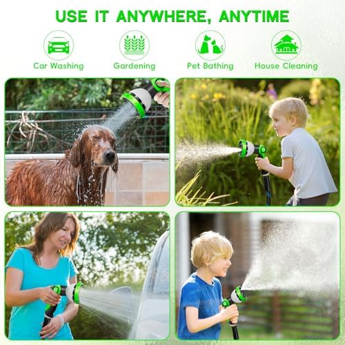 Junredy 50 FT Garden Hose, Flexible Water Hose with 10-Function Sprayer