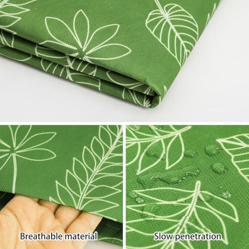 Homimp Plant Covers Freeze Protection,4 PCS Frost Covers with Zipper Drawstring (23.6" x 31.5") Plant Protection Cover Bags for Outdoor Winter Frost Cold Weather Shrubs Trees Jacket Covers,Green Print