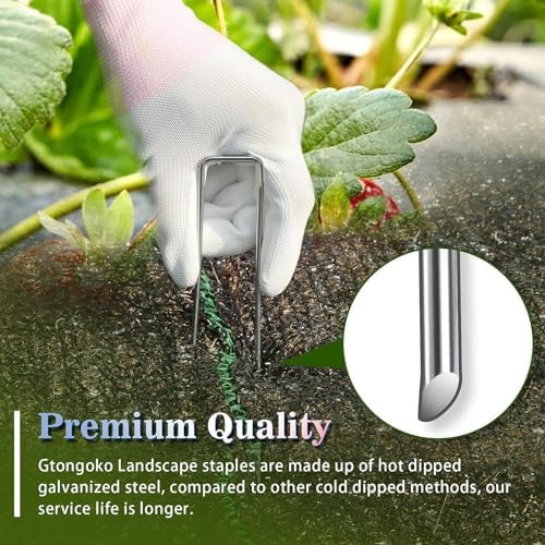 120 Pack Landscape Staples 10 Inch, 11 Gauge Heavy Duty Galvanized Sod Staples for Artificial Turf, Erosion Control, Weed Barrier Fabric, Ground Cover and Landscaping